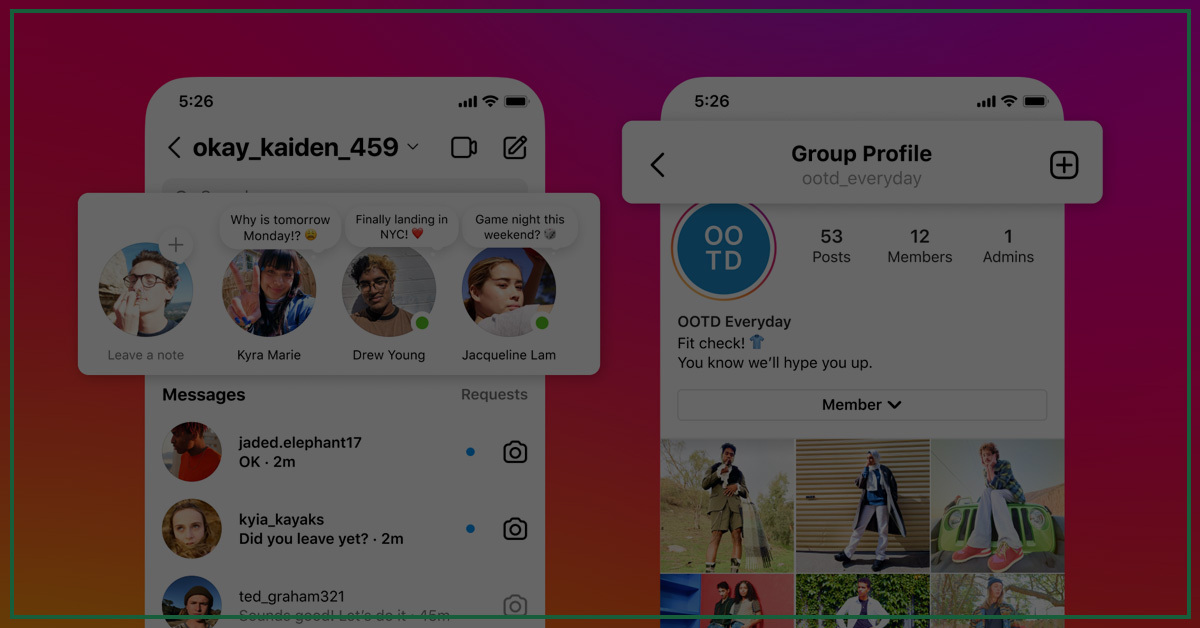 Instagram introduces Notes, Candid Stories, and Group Profiles