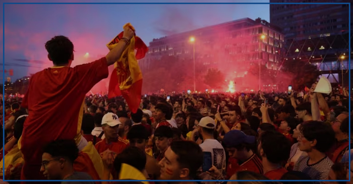 Jubilant Spain Fans Celebrate as Their Team Clinches European Championship